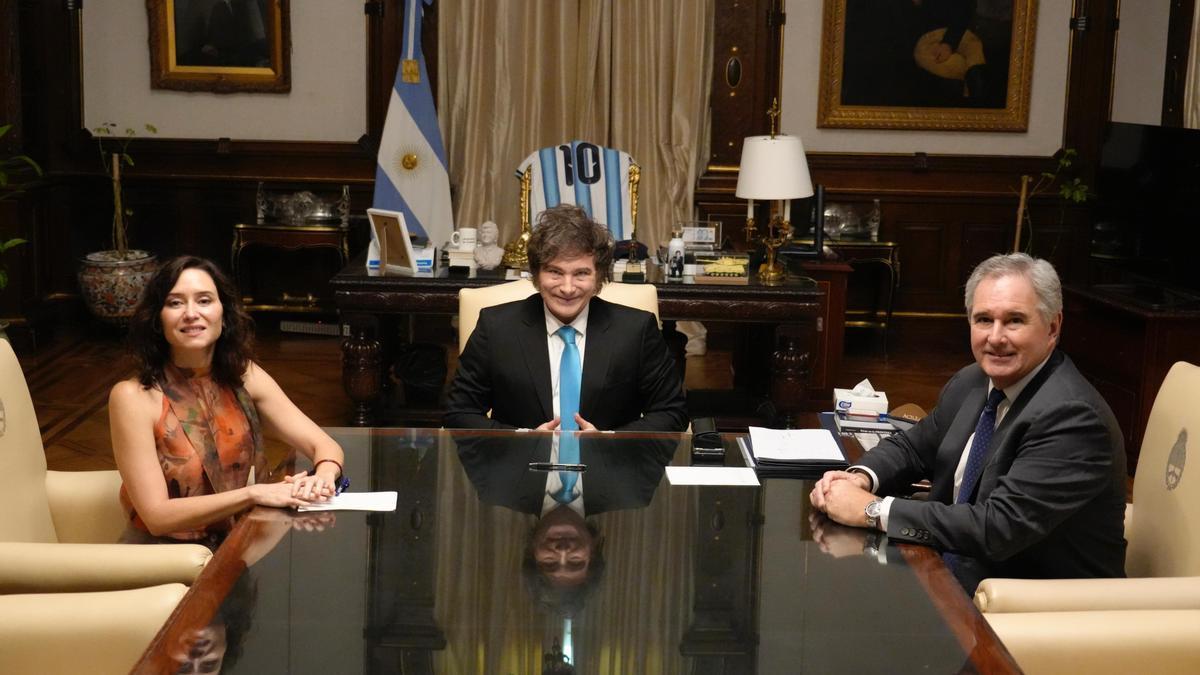 El presidente argentino, Javier Milei, se reúne en Buenos Aires con la presidenta de la Comunidad de Madrid, Isabel Díaz Ayuso.
