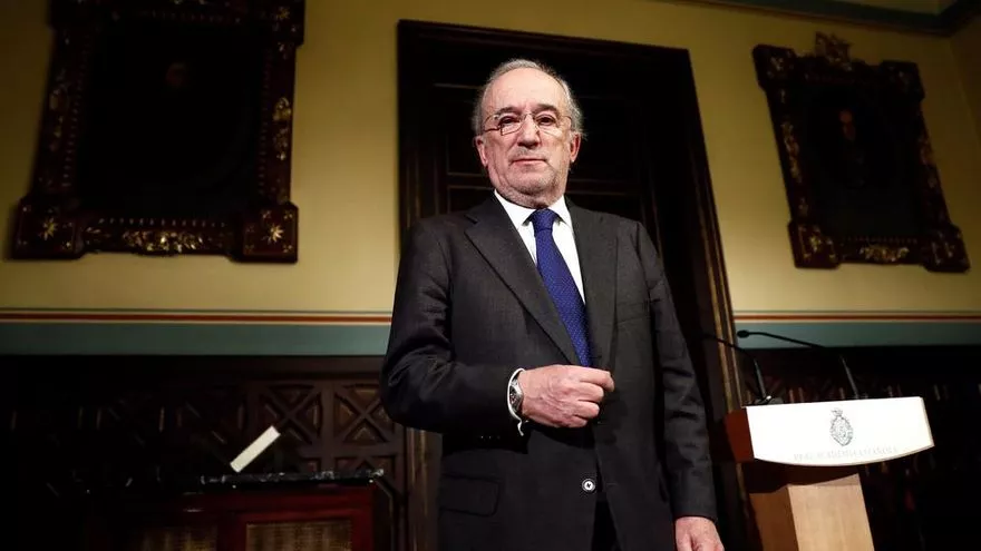 El jurista Santiago Muñoz Machado, este jueves, tras ser elegido nuevo director de la Real Academia Española.