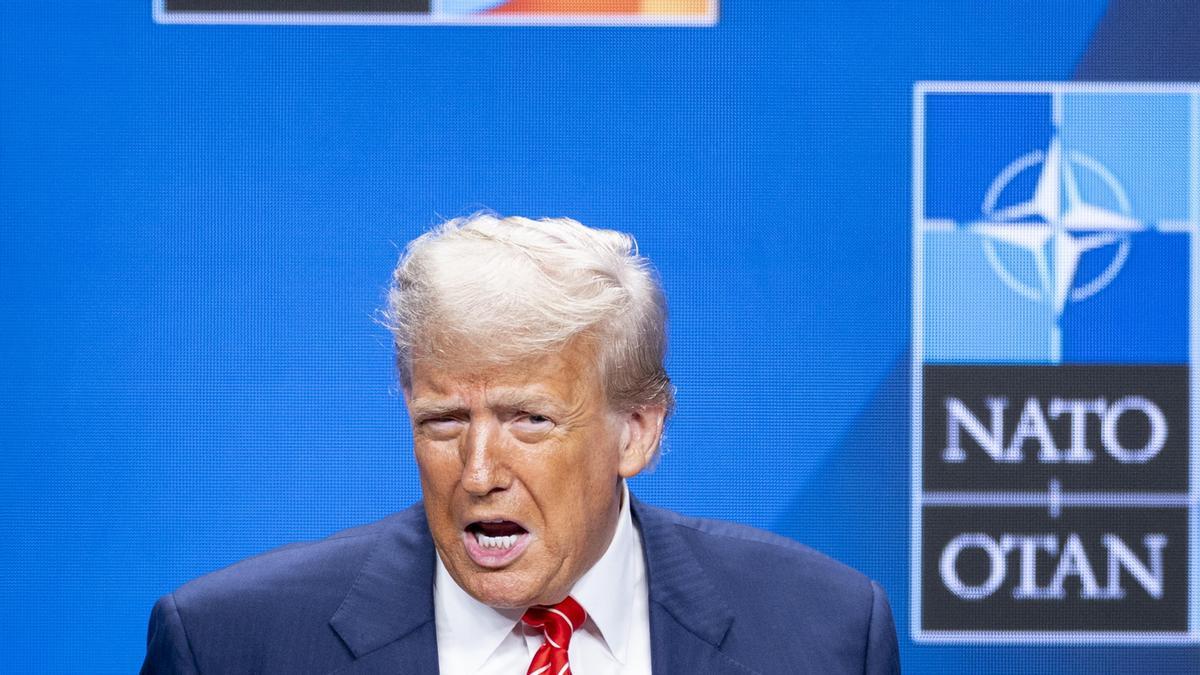 Donald Trump, en la rueda de prensa tras la cumbre de la OTAN