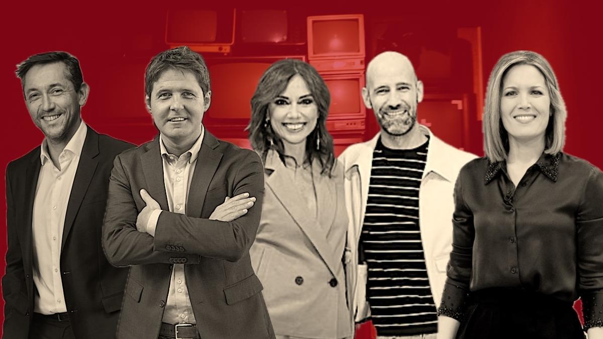 Javier Ruiz, Jesús Cintora, Marta Flich, Gonzalo Miró y Silvia Intxaurrondo.