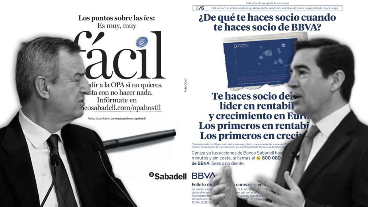 BBVA y Sabadell convierten su batalla por la opa en un duelo comercial que copa prensa, televisión y Spotify