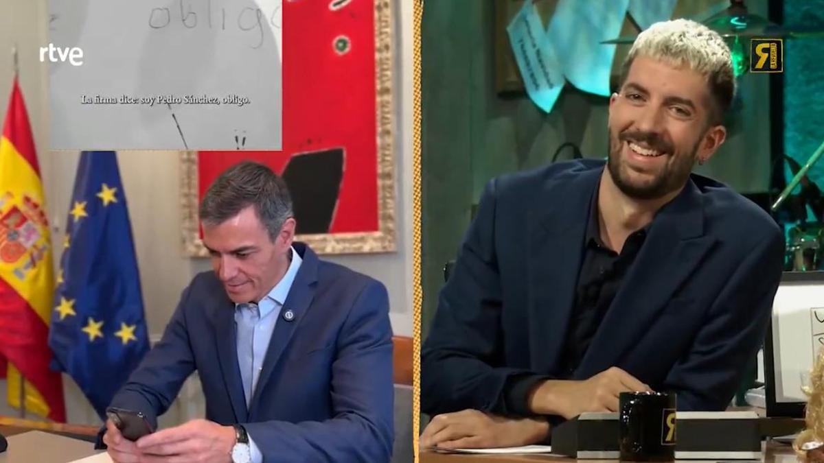 “Pedro Sánchez obligo”, el presidente se cuela en 'La Revuelta' con un emotivo detalle a la hija de Ponce