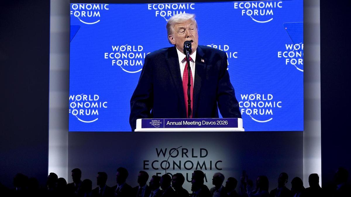 El presidente de Estados Unidos, Donald Trump, pronuncia un discurso especial en el Foro Económico Mundial (FEM) en Davos.