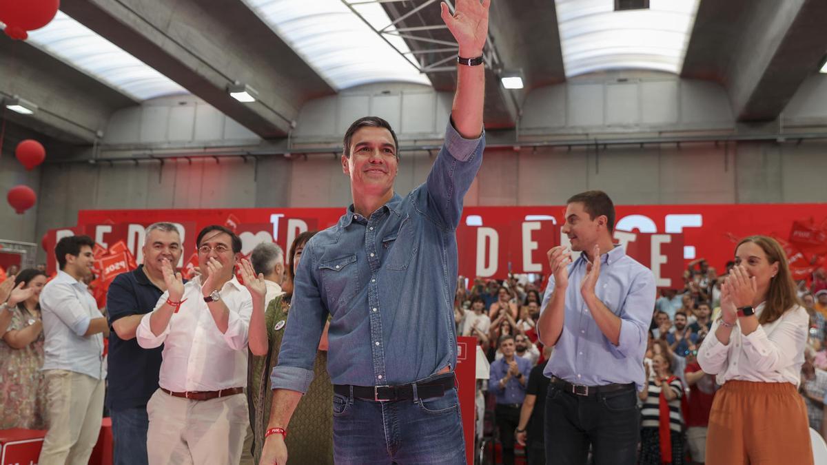 Pedro Sánchez en un acto en Getafe