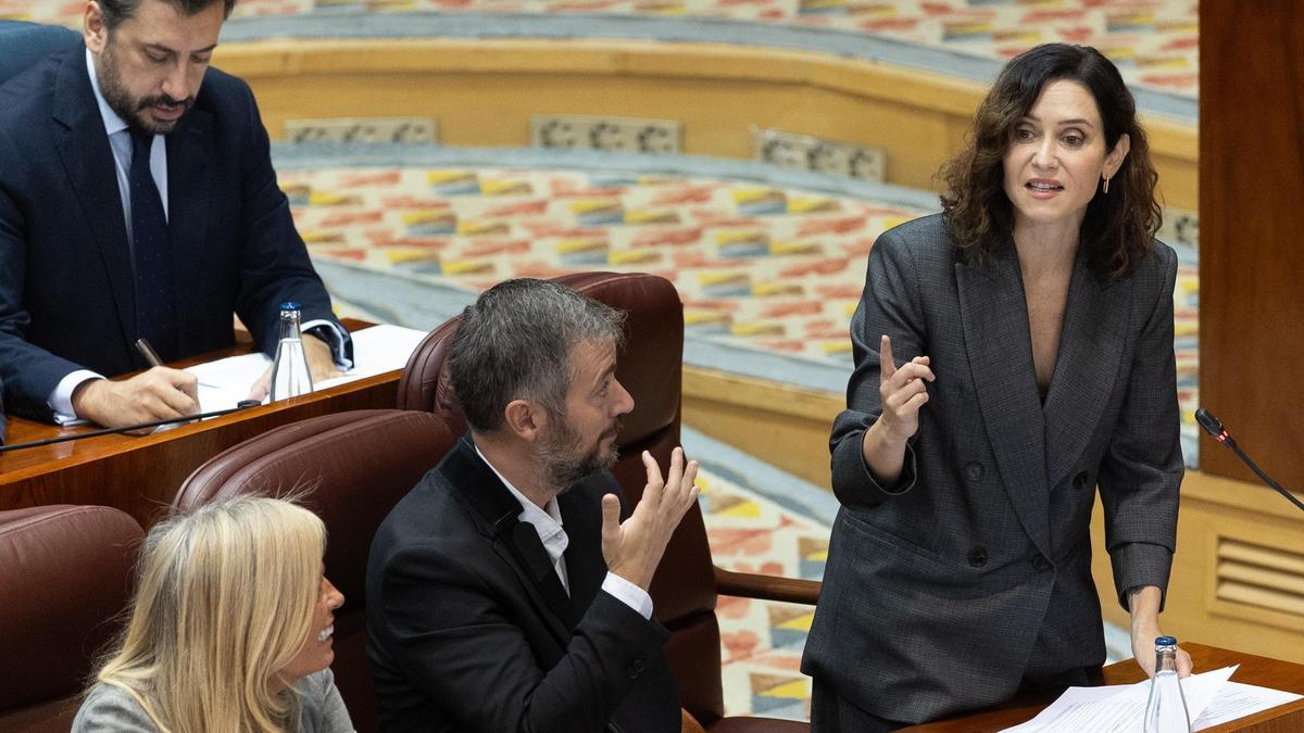 La presidenta de la Comunidad de Madrid, Isabel Díaz Ayuso, durante un pleno en la Asamblea de Madrid.