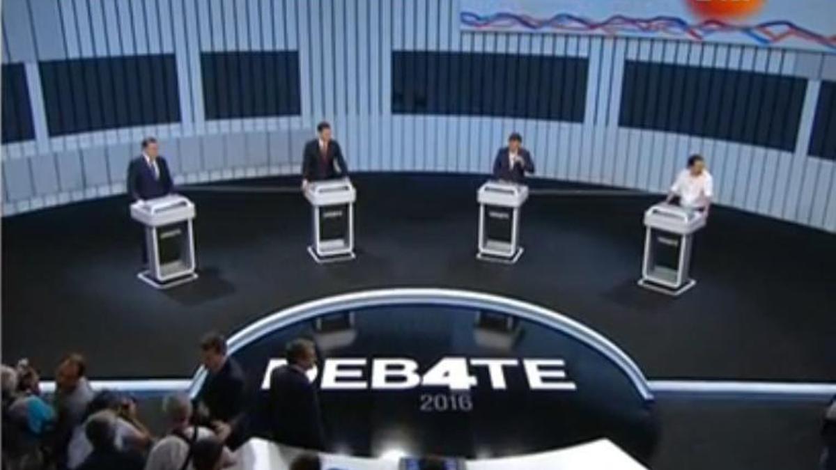 Rajoy, Sánchez, Rivera e Iglesias, esta noche en el debate a cuatro.