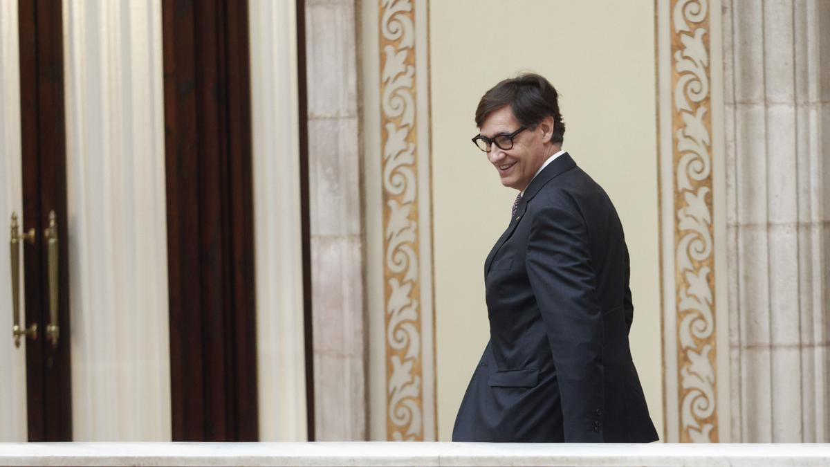 Salvador Illa, en el Parlament.
