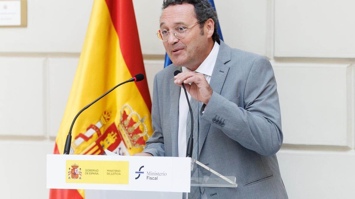 Archivo - El fiscal general del Estado, Álvaro García Ortiz, durante la presentación de los avances en la transformación digital de la Fiscalía, en la Fiscalía General del Estado, a 20 de septiembre de 2023, en Madrid (España). La Fiscalía General del Est