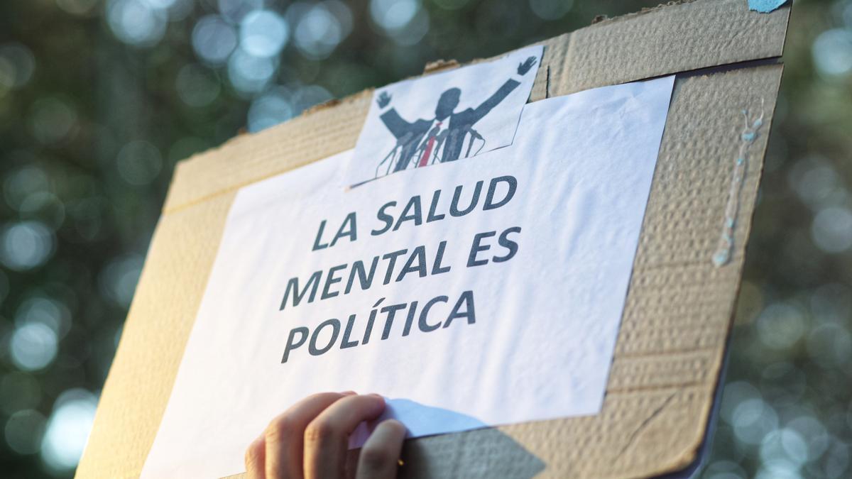 Foto de archivo de una marcha por la salud mental en Madrid.