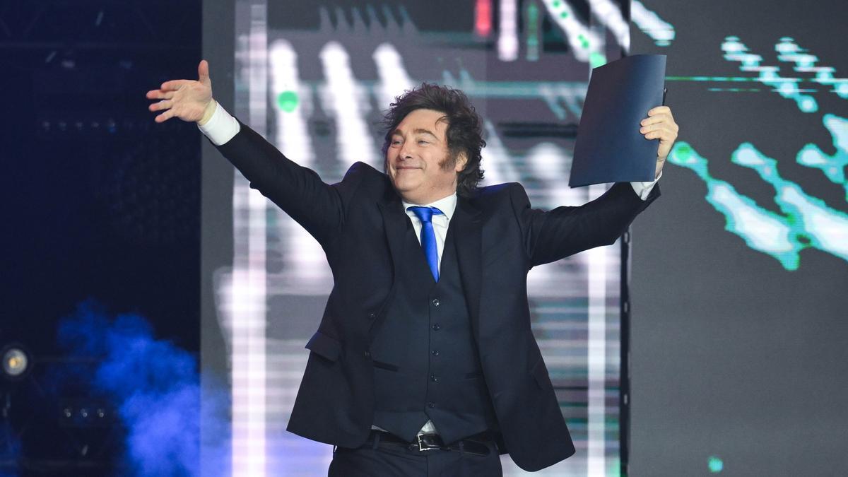 El presidente de Argentina, Javier Milei, en Budapest, Hungría, el 21 de marzo de 2026.