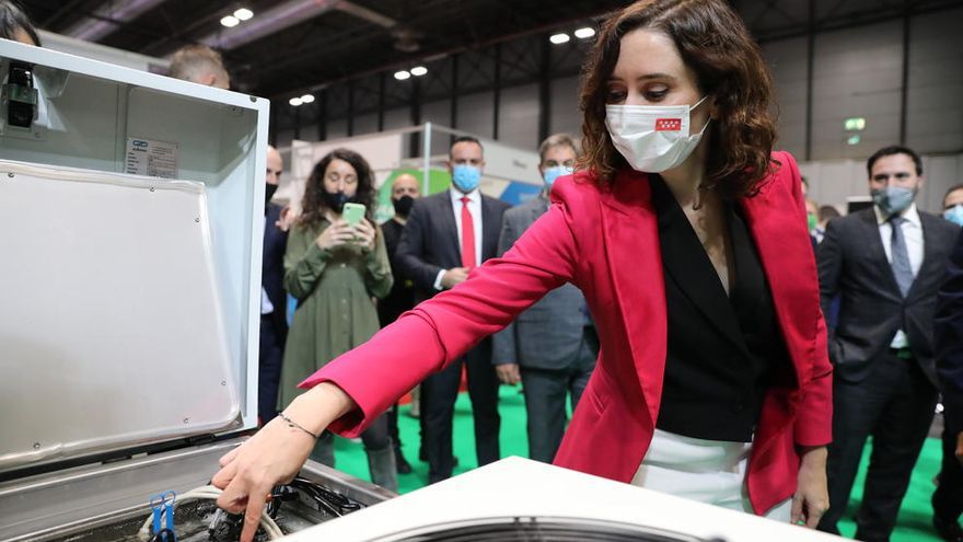 La presidenta de la Comunidad de Madrid, Isabel Díaz Ayuso, durante la clausura Madrid Tech Show.