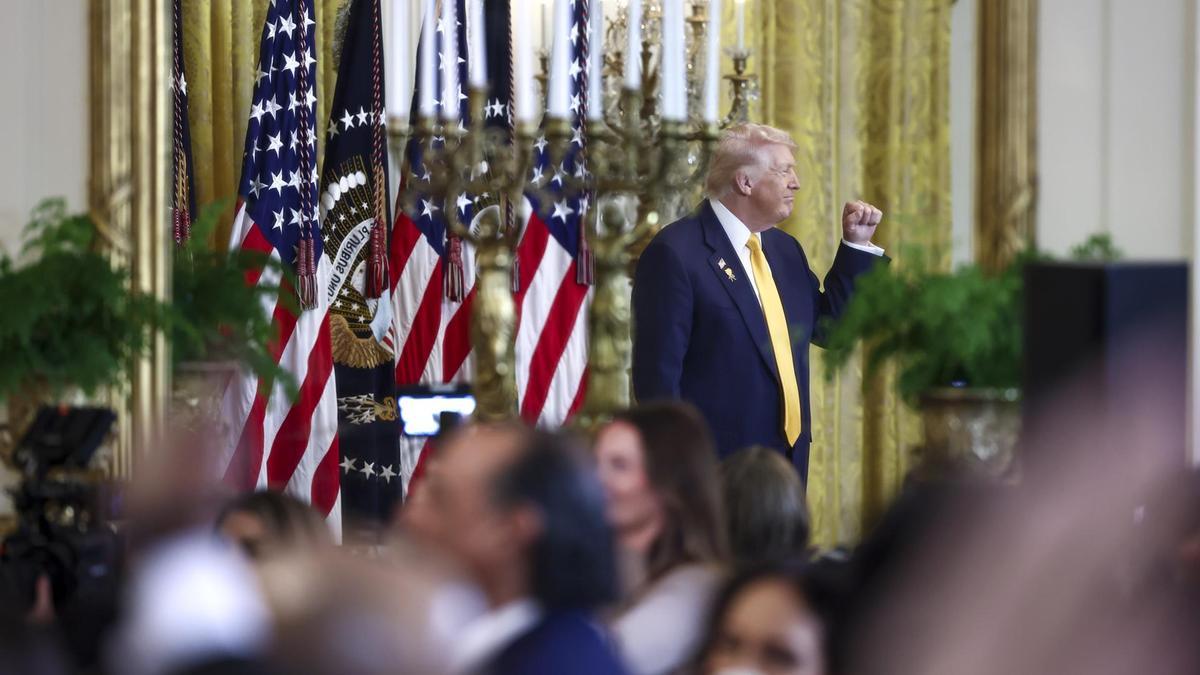 El presidente de EEUU, Donald Trump, durante una recepción en la Casa Blanca.