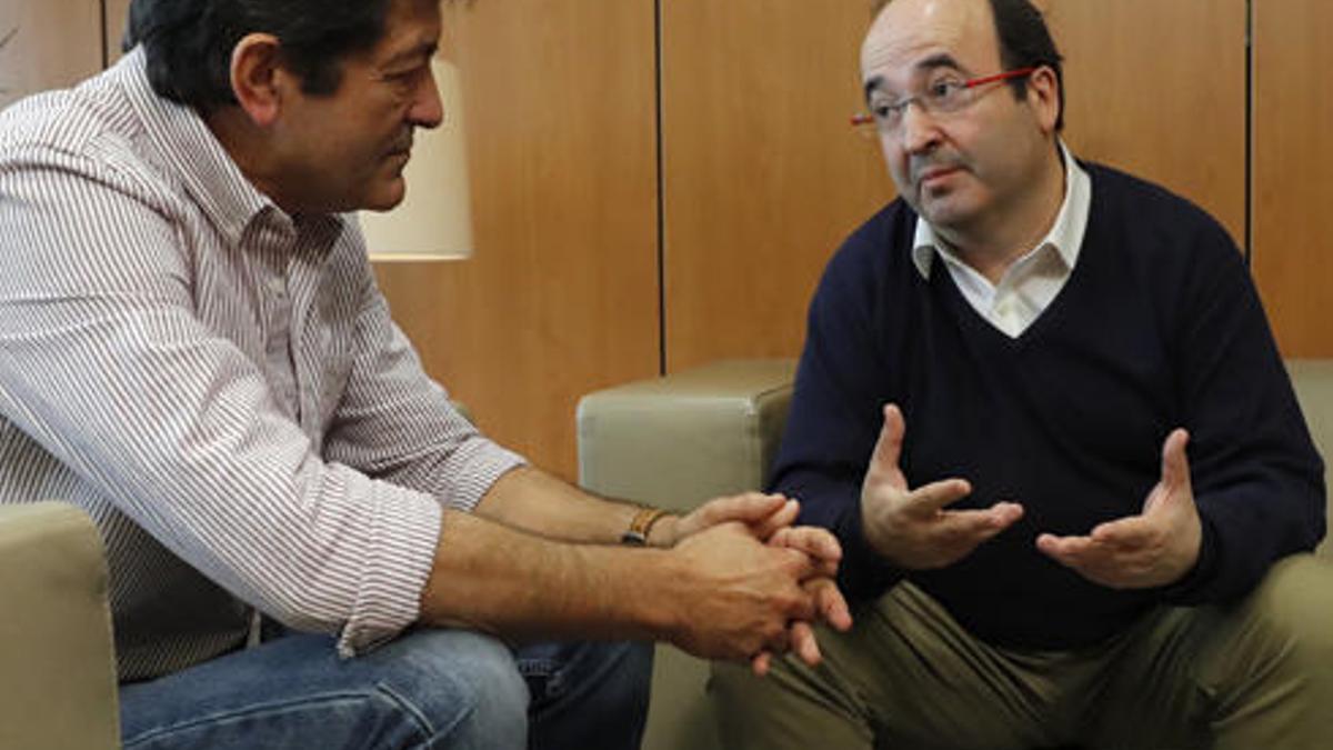 Fernández e Iceta este lunes en Ferraz.