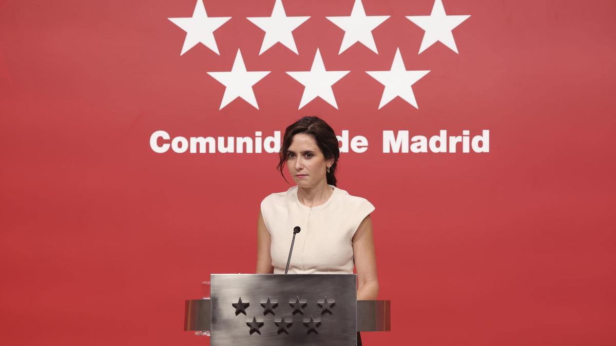 La presidenta de la Comunidad de Madrid, Isabel Díaz Ayuso