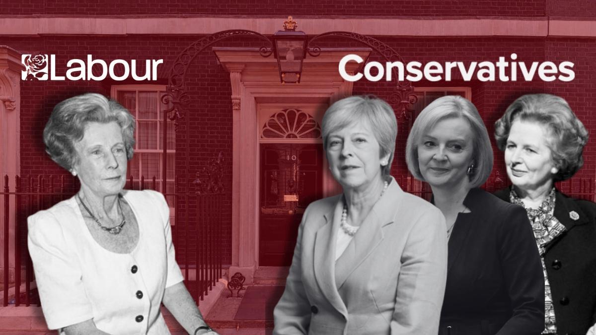 La laborista Barbara Castle, y las conservadoras Theresa May, Liz Truss y Margaret Thatcher.
