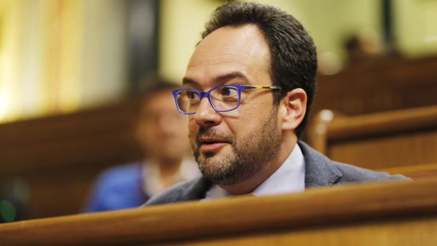 Antonio Hernando, presidente del grupo socialista, este martes en el Congreso.