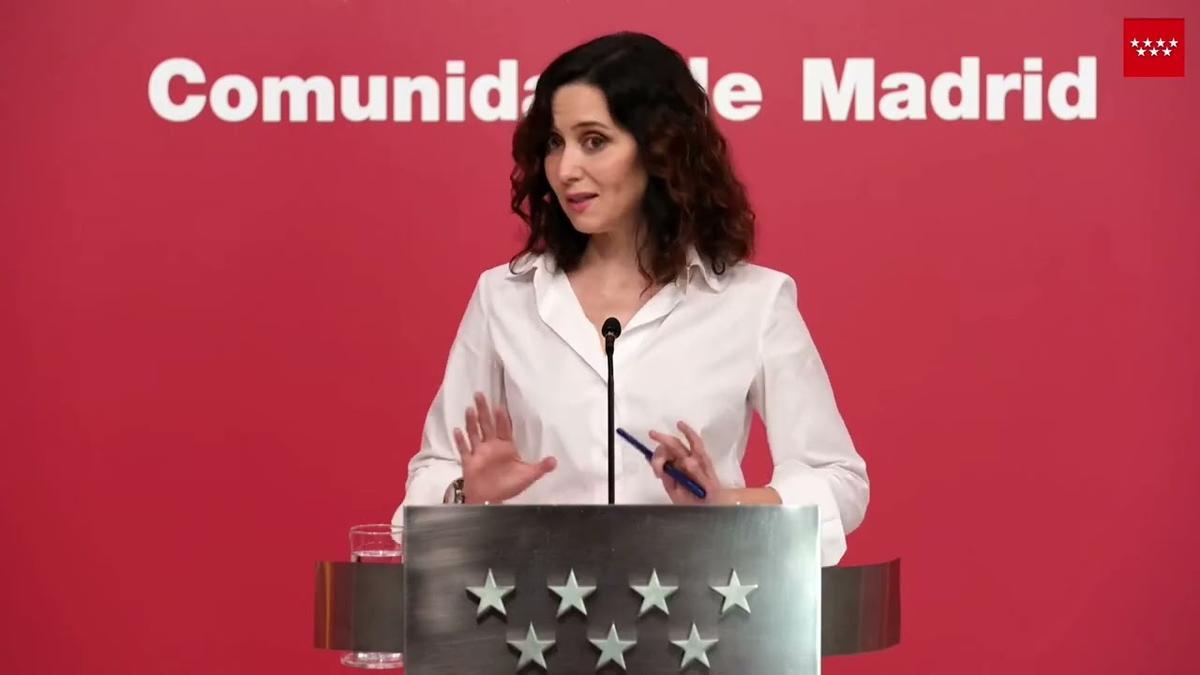 Ayuso responsabiliza al Gobierno central de los incidentes en Torre Pacheco