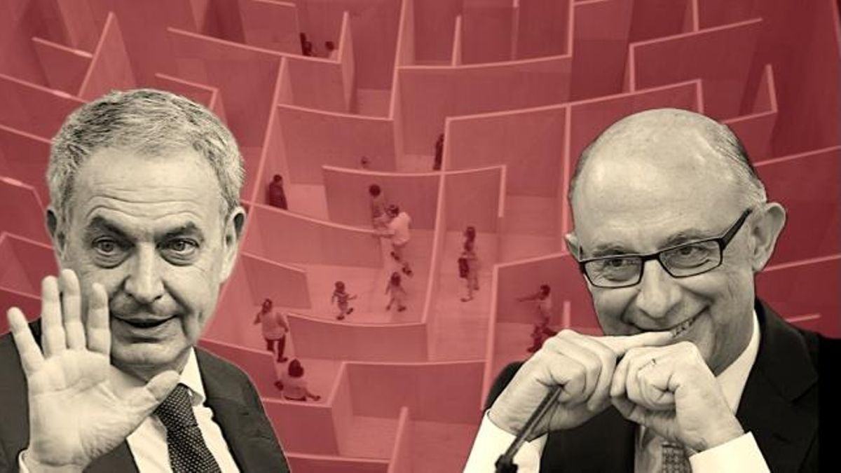 El expresidente José Luis Rodríguez Zapatero y el exministro de Hacienda Cristóbal Montoro.