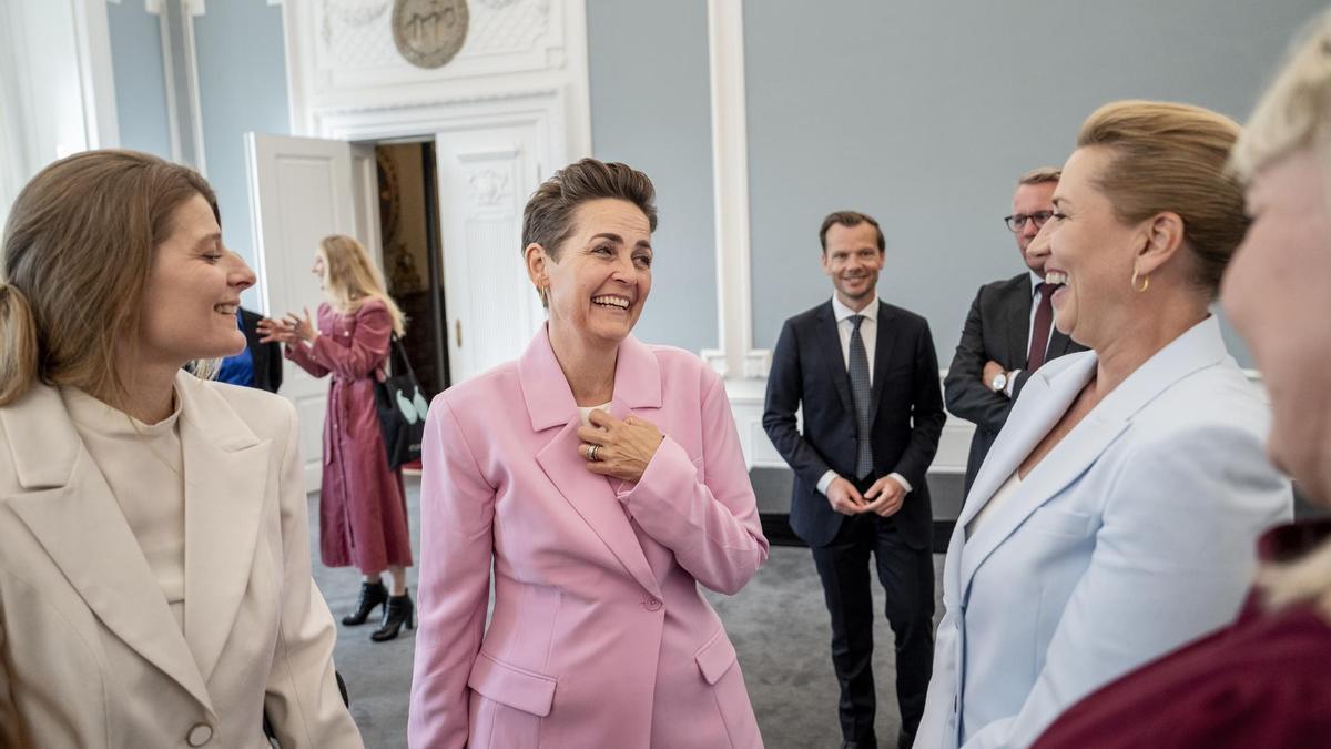 Pia Olsen Dyhr, líder de Izquierda Verde, durante la presentación del nuevo Gobierno danés.