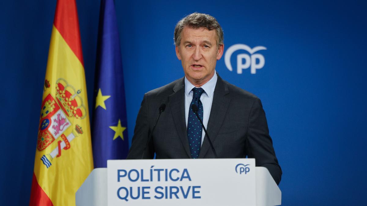 El presidente del Partido Popular Alberto Núñez Feijóo