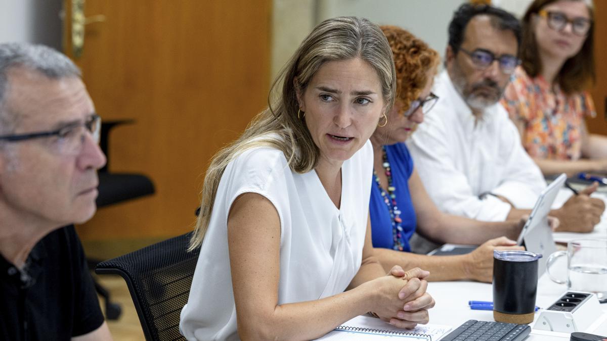 Sara Aagesen preside la reunión del Comité de Dirección de Medio Ambiente, este lunes en la sede del Ministerio.