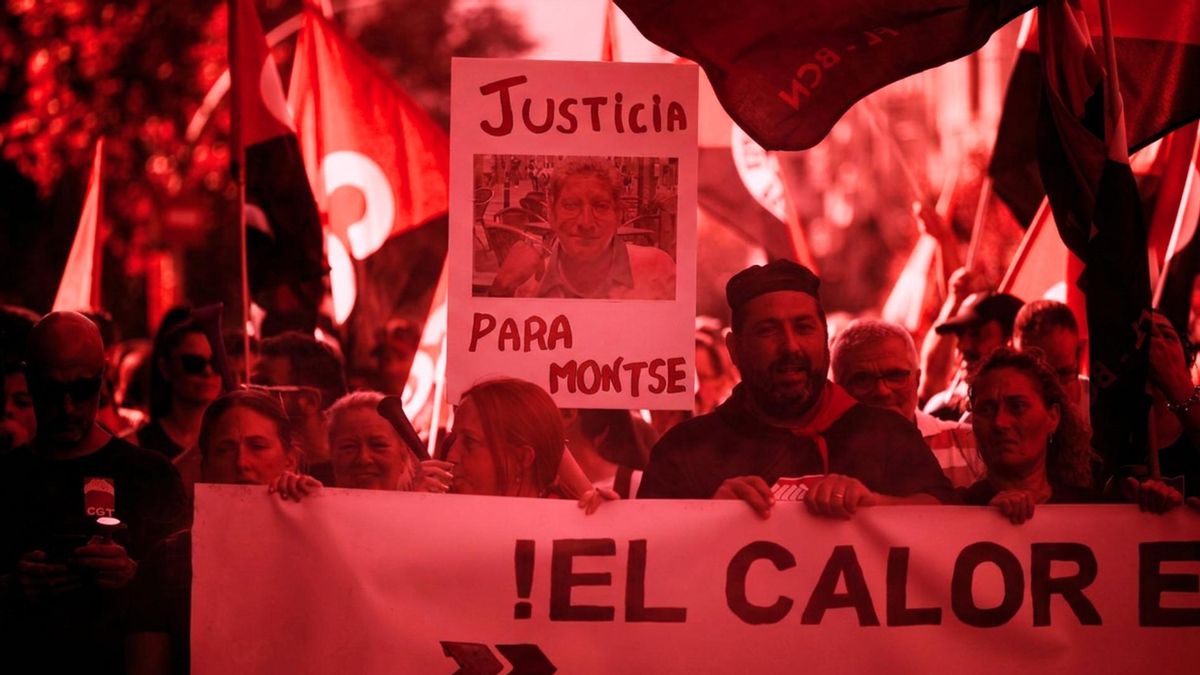 Protesta del verano de 2025 por la muerte de una trabajadora durante una ola de calor.