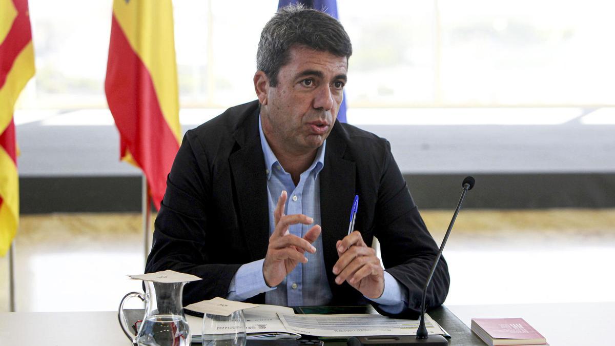 El president de la Generalitat en funciones, Carlos Mazón, preside la reunión plenaria de su ejecutivo.