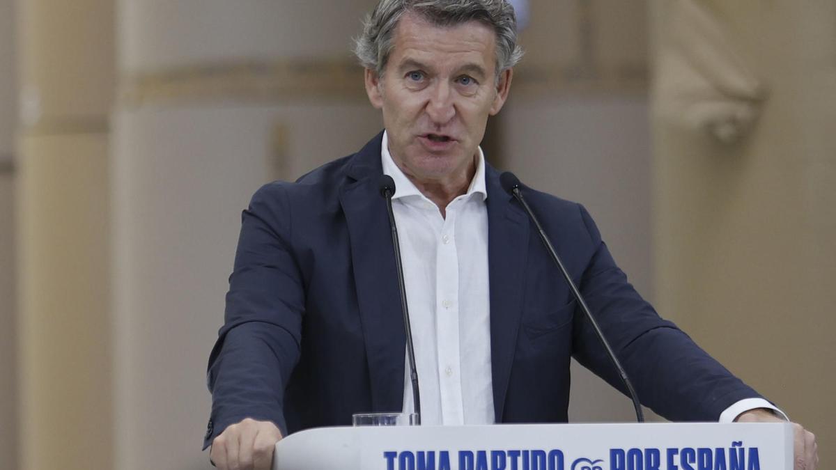 Feijóo en un acto con autónomos en Soria