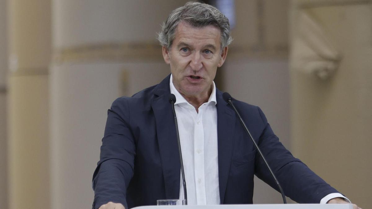 Feijóo en un acto con autónomos en Soria