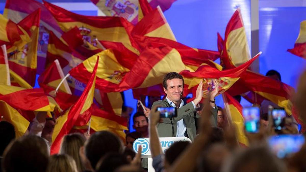 El presidente del PP, Pablo Casado, en un acto en Málaga