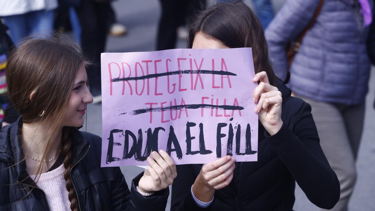 Manifestación del 8M con motivo del Día Internacional de la Mujer celebrada en Barcelona.