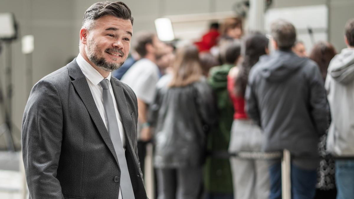 El diputado de ERC, Gabriel Rufián, durante una sesión plenaria en el Congreso.