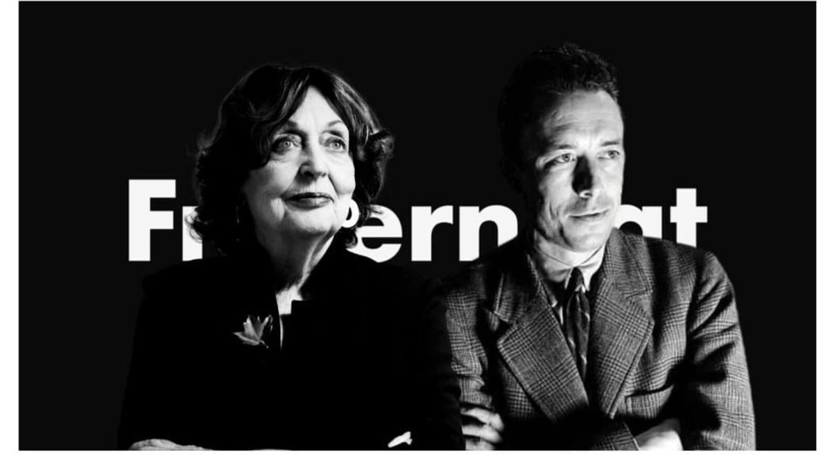 Montaje fotográfico con Cristina Fernández Cubas y Albert Camus.