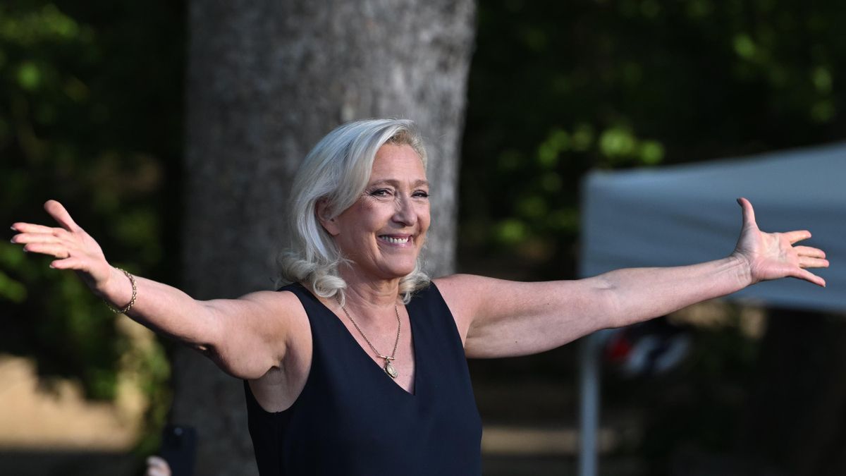 Marine Le Pen en un acto en París.