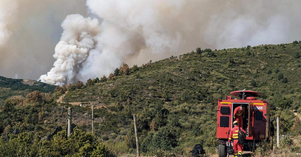 La lluvia mejora la situación del incendio del Pico del Lobo, que ya afecta a 3.000 hectáreas