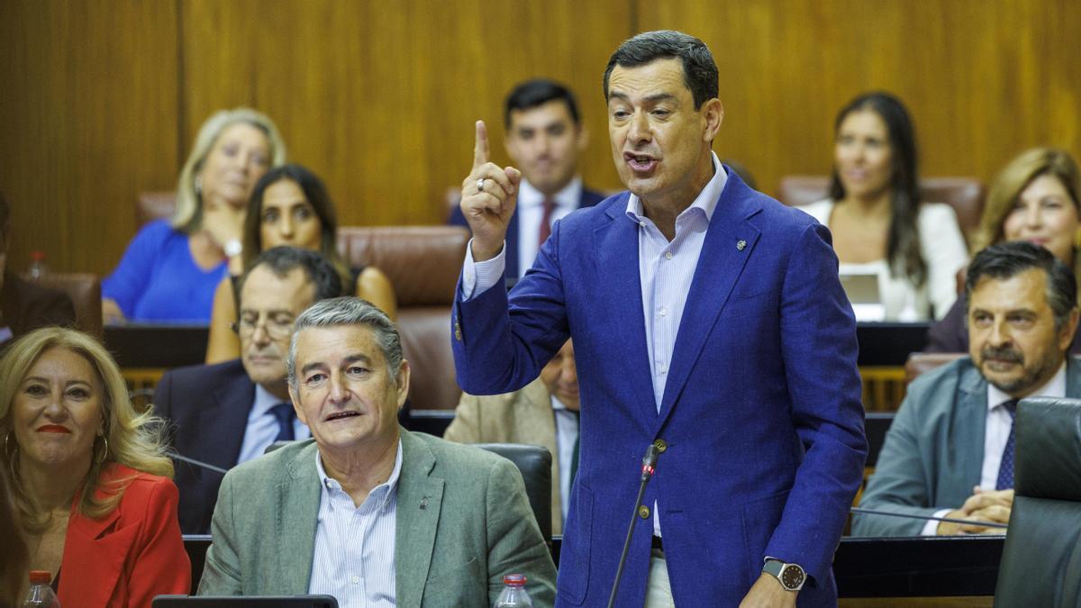 Sesión de control al Gobierno en el Parlamento de Andalucía en Sevilla