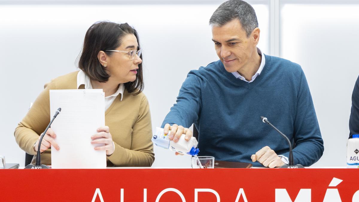 Sánchez, durante la última reunión de la Ejecutiva del PSOE.