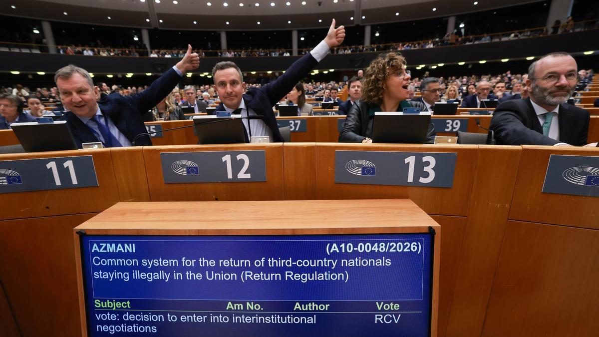 Votación sobre el sistema común para el deportación en el Parlamento Europeo.