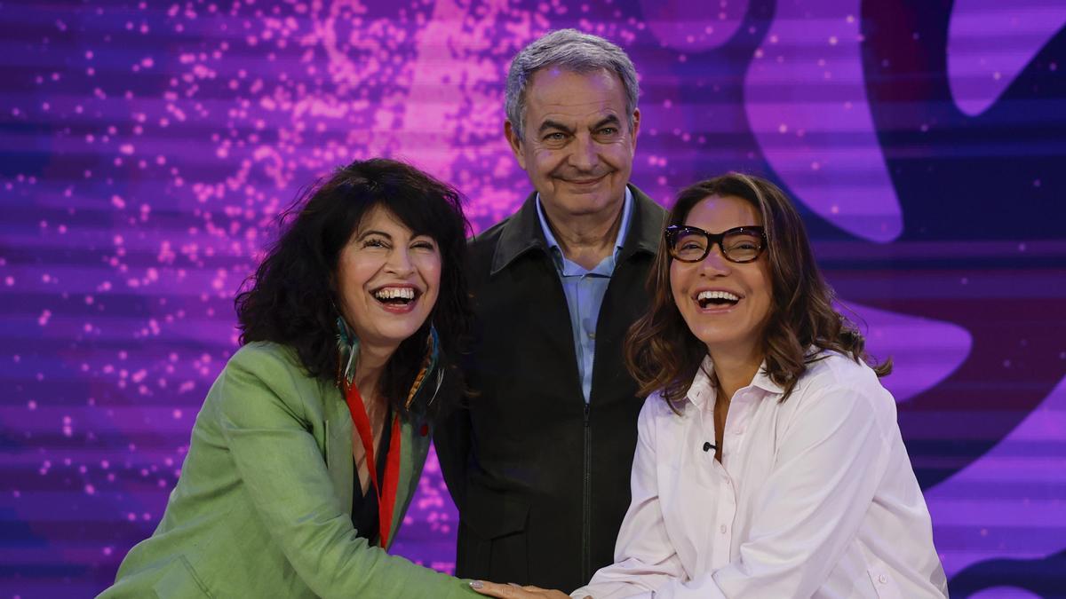 Zapatero, Redondo y Janja Lula da Silva, en la Global Progressive Mobilisation en Barcelona.