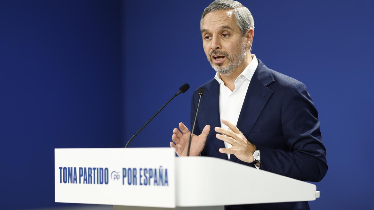 Rueda de prensa de Juan Bravo, responsable económico del PP.