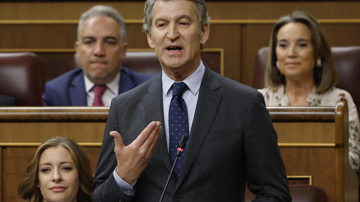 Feijóo en la sesión de control al Gobierno