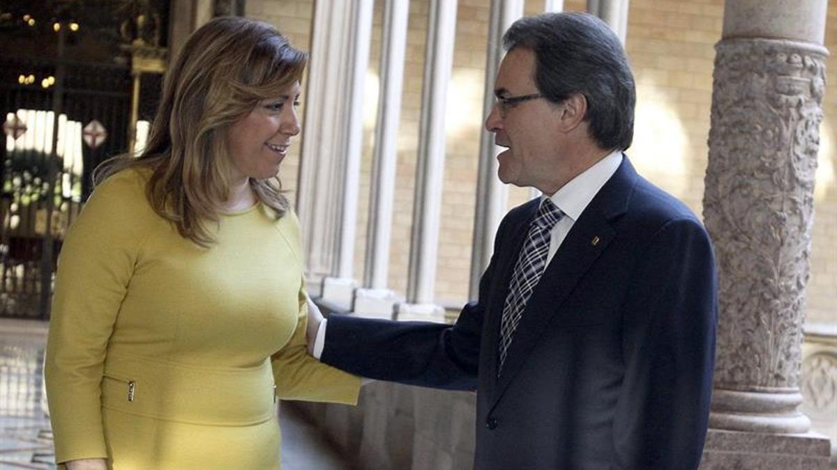 Artur Mas junto a Susana Díaz, este lunes.