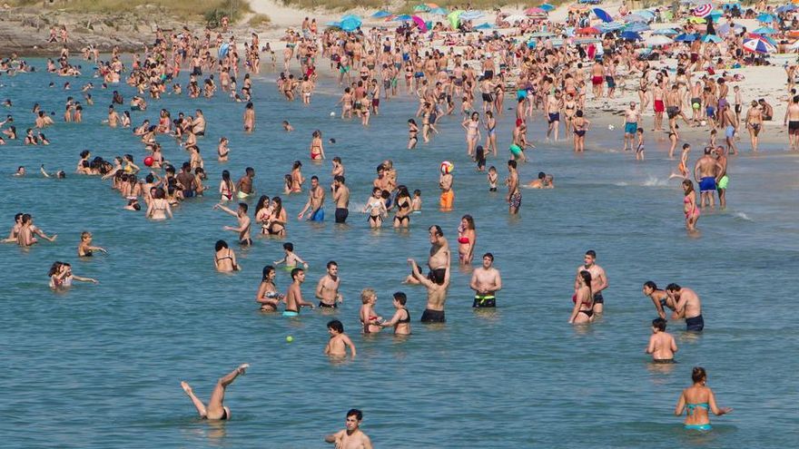 Imagen esta semana en la playa de O Bao en Vigo.