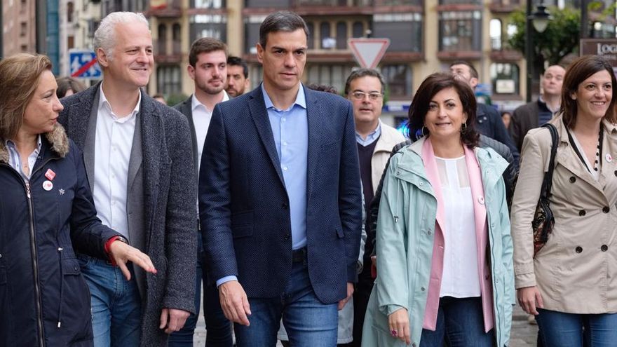 El secretario general del PSOE y presidente del Gobierno de España, Pedro Sánchez, en Logroño.