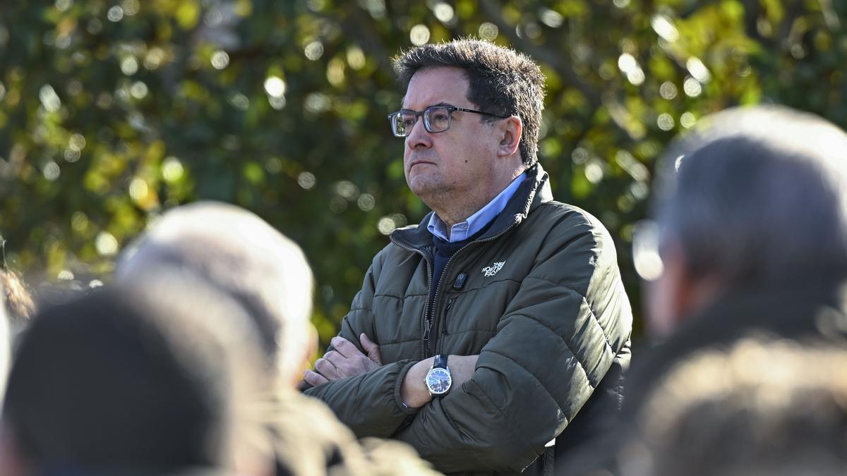 El secretario general del PSOE-M y ministro de Transformación Digital y de la Función Pública, Óscar López asiste a un acto.