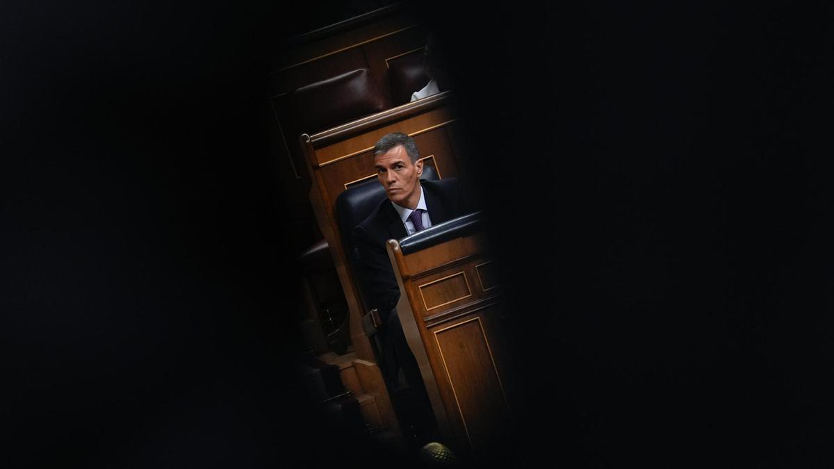 El presidente del Gobierno, Pedro Sánchez, en el Congreso.