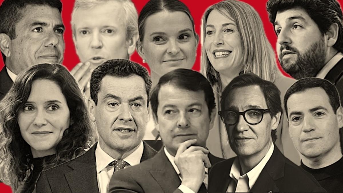 Algunos de los presidentes y presidentas autonómicas que todavía no están cumpliendo el Reglamento Europeo de Libertad de Medios.