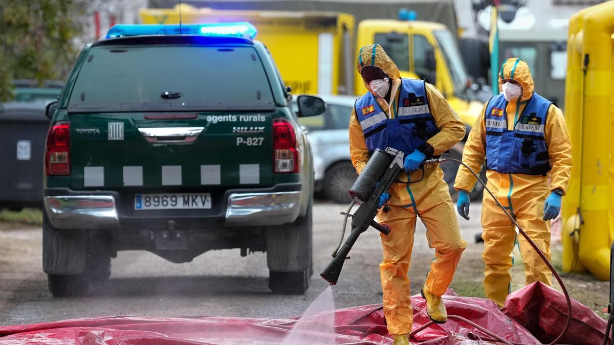 Trabajadores de la UME en Cataluña.