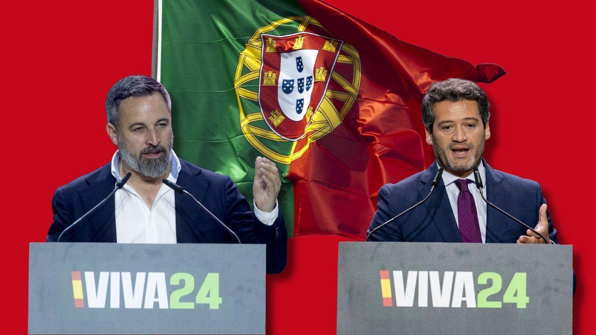 Santiago Abascal y André Ventura participan en el acto de Vox 'Viva 24' el pasado 19 de mayo de 2024.