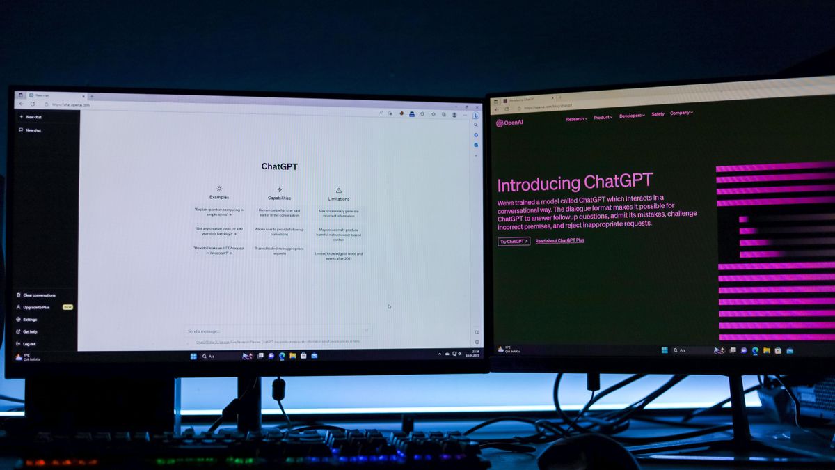La página de inicio del asistente de inteligencia artificial Chat GPT, de Open AI.
